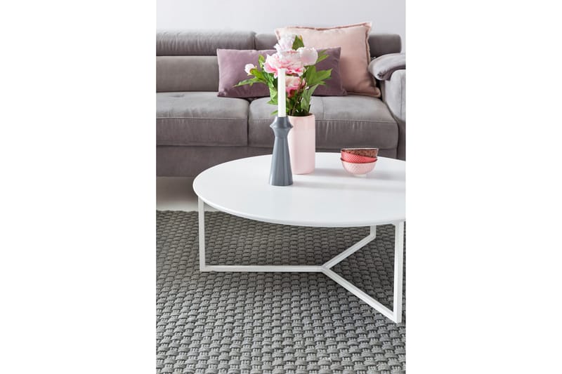 Giamanco Sofabord 80 cm Rundt - Hvid - Møbler - Borde - Sofabord