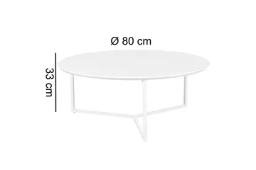 Giamanco Sofabord 80 cm Rundt - Hvid - Møbler - Borde - Sofabord