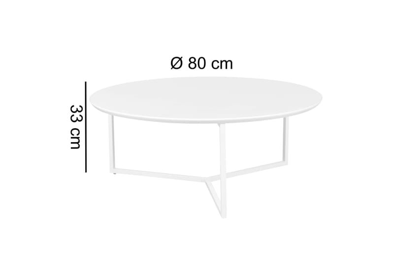 Giamanco Sofabord 80 cm Rundt - Hvid - Møbler - Borde - Sofabord