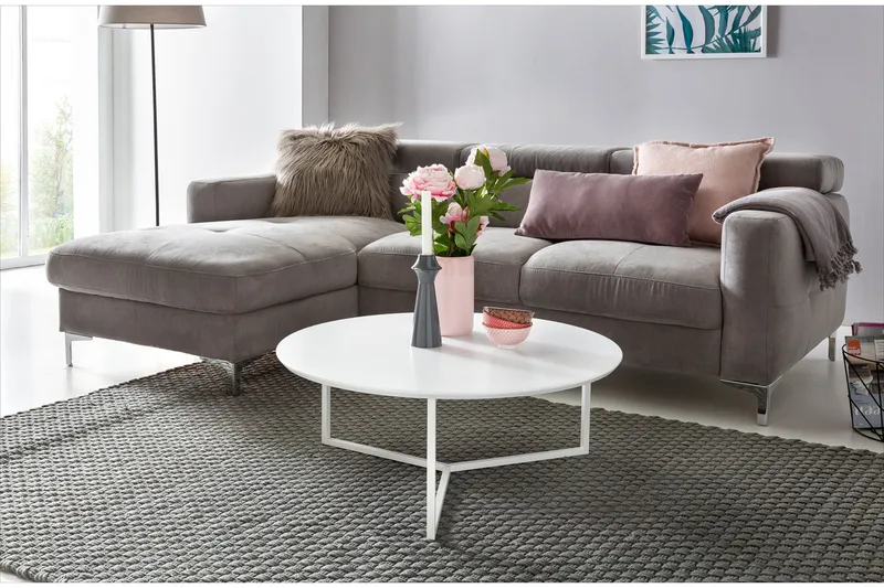 Giamanco Sofabord 80 cm Rundt - Hvid - Møbler - Borde - Sofabord