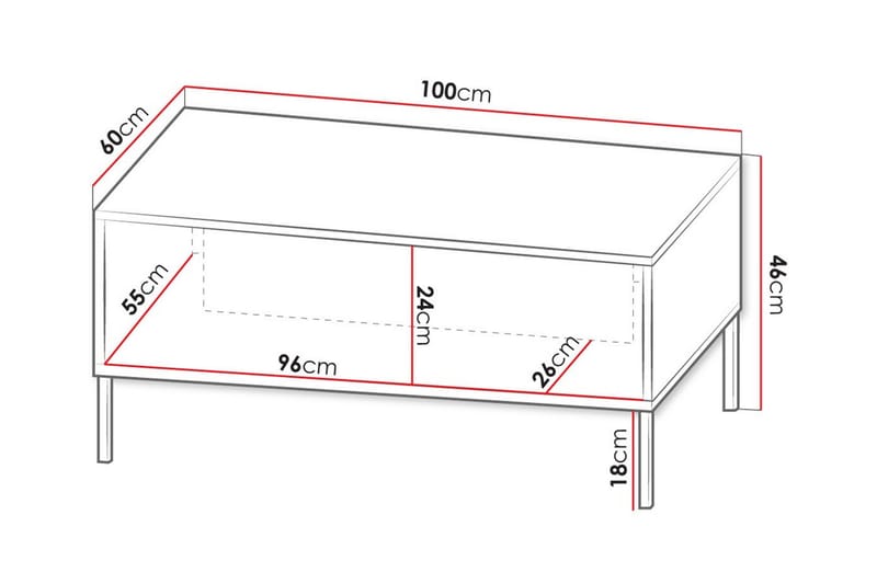 Glenndale Sofabord 60 cm - Hvid - Møbler - Borde - Sofabord
