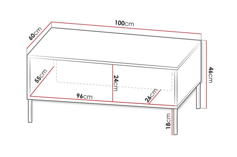 Glenndale Sofabord 60 cm - Sort - Møbler - Borde - Sofabord