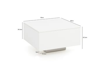 Golnick Sofabord 60 cm med Opbevaring - Hvid - Møbler - Borde - Sofabord