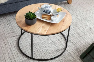Gorizia Sofabord 60 cm Rundt - Akacie/Sort - Møbler - Borde - Sofabord