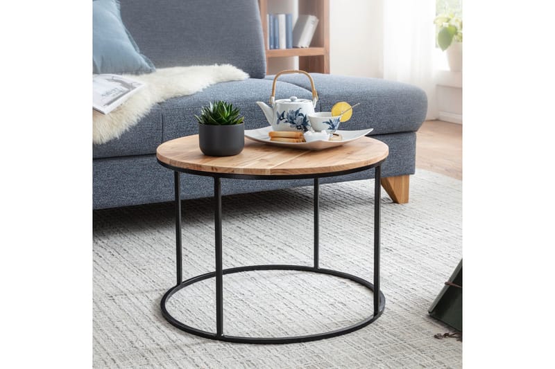 Gorizia Sofabord 60 cm Rundt - Akacie/Sort - Møbler - Borde - Sofabord