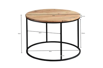 Gorizia Sofabord 60 cm Rundt - Akacie/Sort - Møbler - Borde - Sofabord