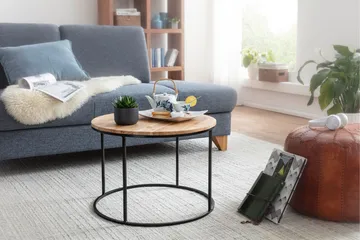 Gorizia Sofabord 60 cm Rundt - Akacie/Sort - Møbler - Borde - Sofabord