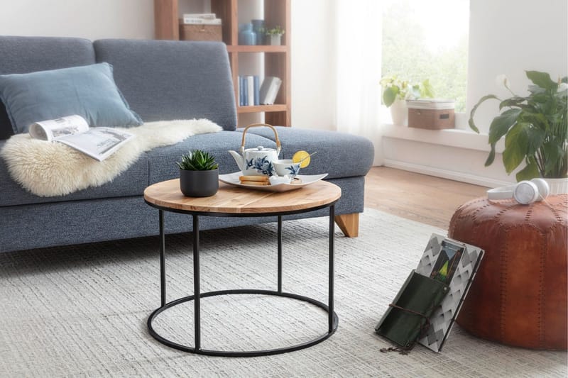 Gorizia Sofabord 60 cm Rundt - Akacie/Sort - Møbler - Borde - Sofabord