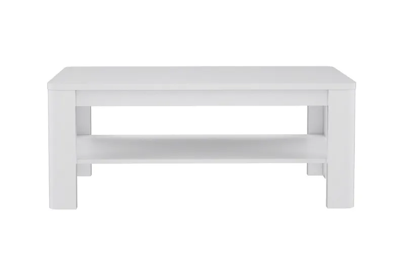 Gowhole Sofabord 110 cm med Opbevaring Hylde, Hvid