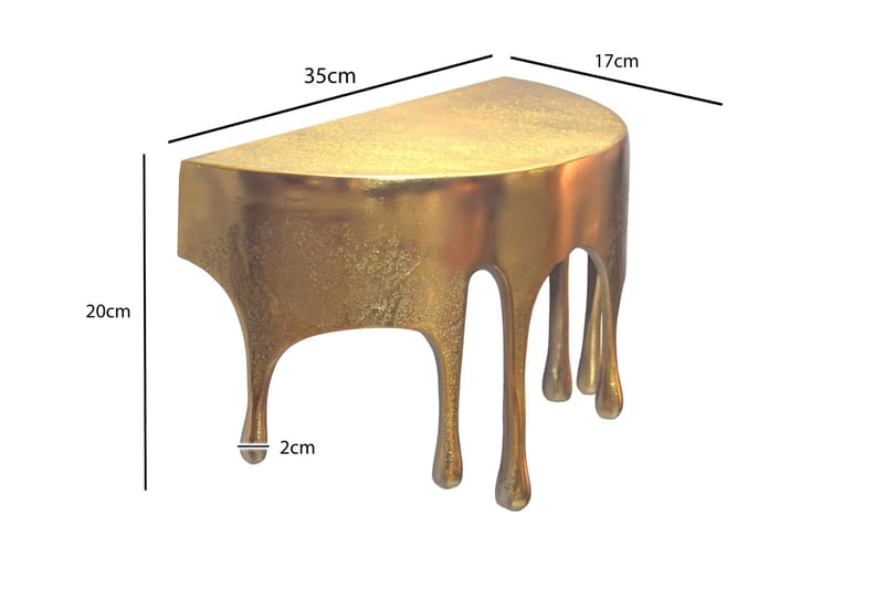 Grelan væghylde 35 cm i aluminium med dråbedesign - guld - Møbler - Borde - Sofabord - Kistebord