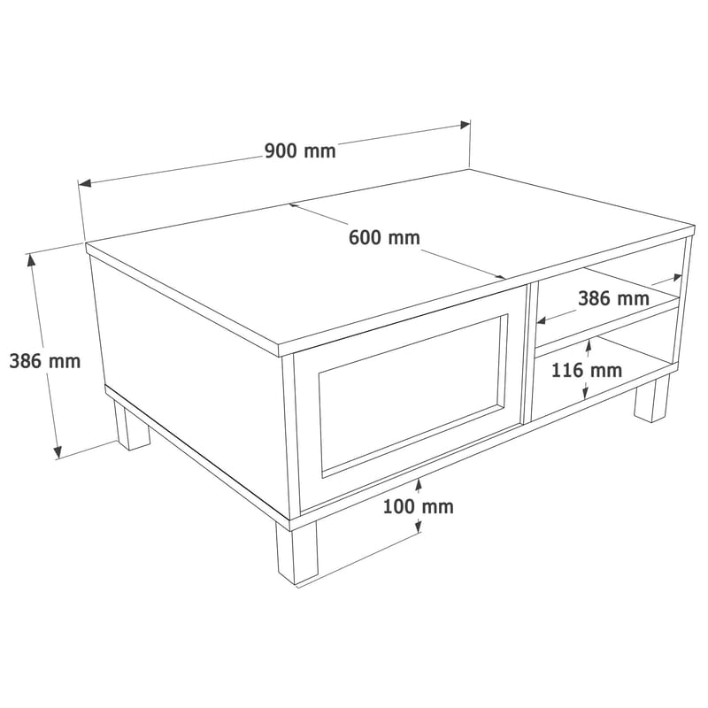 Sofabord Hanah Home Dune (90 x 38,6 x 60 cm) Eg - Eg - Møbler - Borde - Sofabord