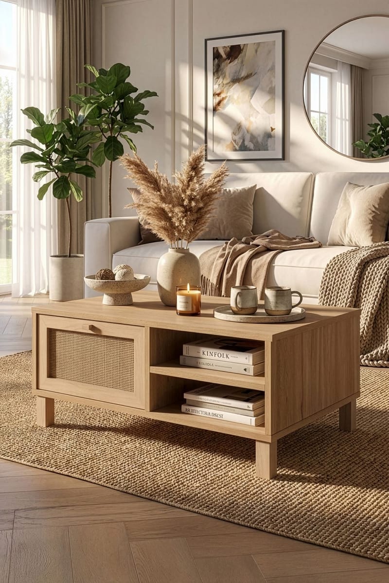 Sofabord Hanah Home Dune (90 x 38,6 x 60 cm) Eg - Eg - Møbler - Borde - Sofabord