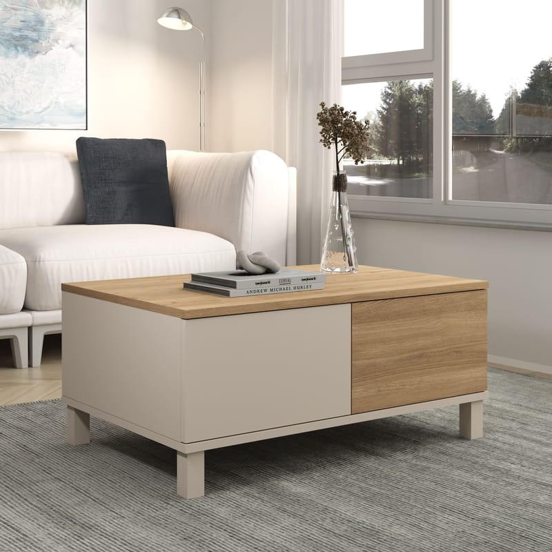 Sofabord Hanah Home Mood (90 x 40 x 60 cm) Sand Oak - Sand og eg - Møbler - Borde - Sofabord