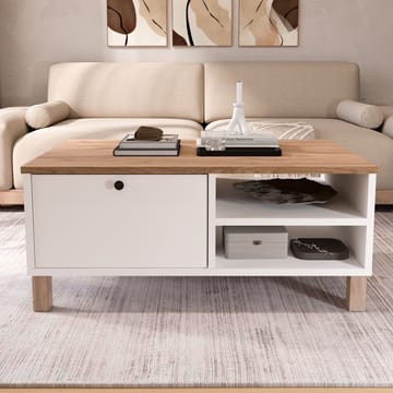 Sofabord Hanah Home Nord (90 x 38,6 x 60 cm) Hvid eg - Hvid og eg - Møbler - Borde - Sofabord