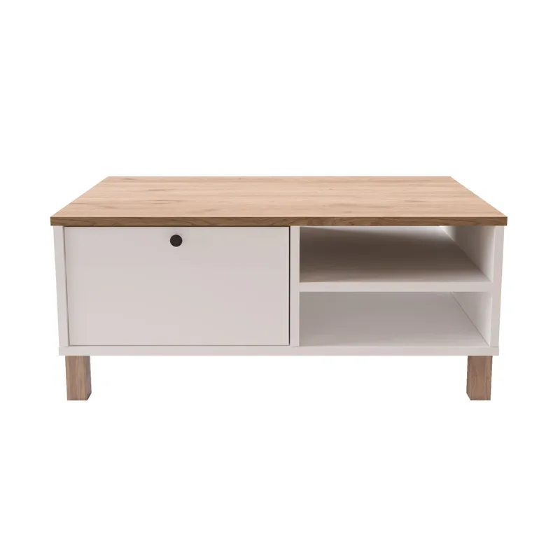 Sofabord Hanah Home Nord (90 x 38,6 x 60 cm) Hvid eg, Hvid og eg