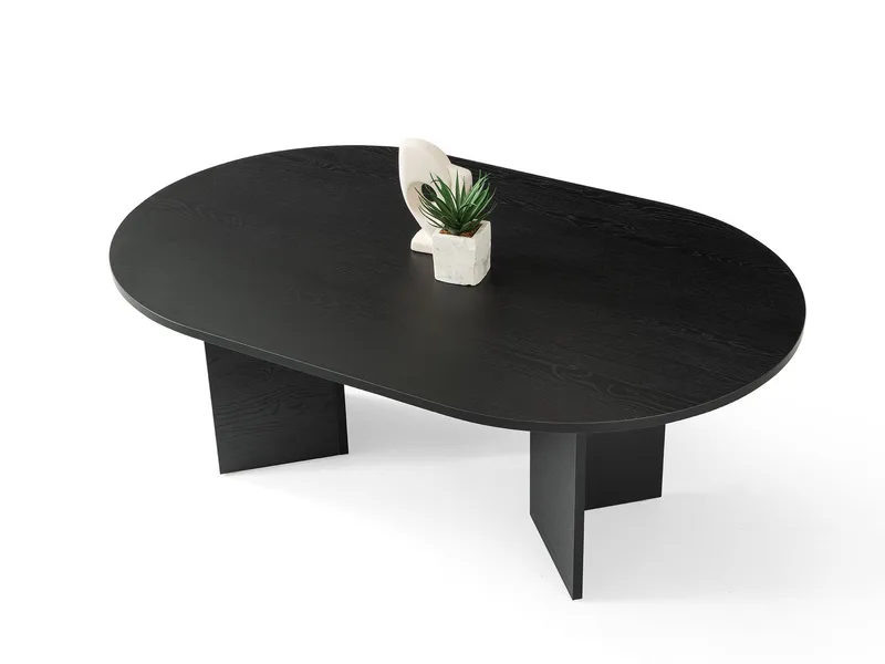 Sofabord Hanah Home Oscar (128 x 42 x 80 cm) Wood Black - Møbler - Borde - Sofabord