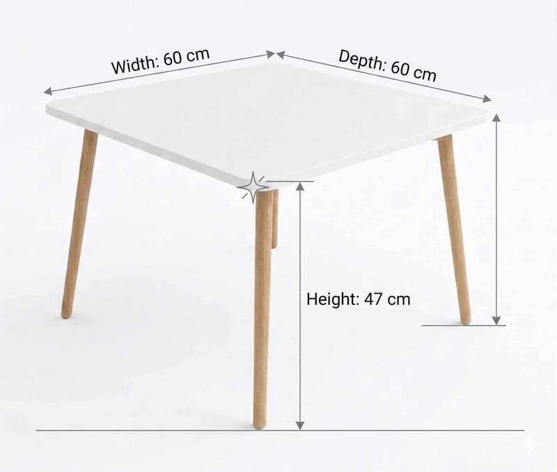 Sofabord Hanah Home Peka Compact (60 x 47 x 60 cm) Hvid - Hvid - Møbler - Borde - Sofabord