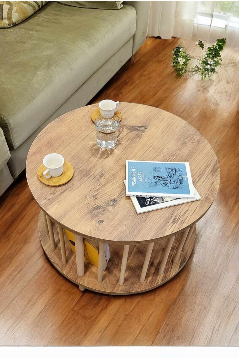 Sofabord Hanah Home Peka-0108 (Ø60 x H43 cm) Fyr - Fyrretræ - Møbler - Borde - Sofabord