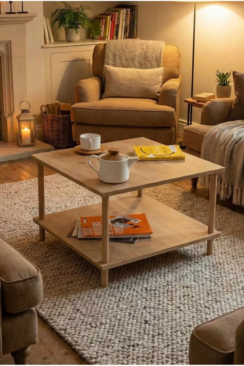 Sofabord Hanah Home Peka Mini (60 x 42,5 x 60 cm) Sapphire Oak, Sapphire Oak