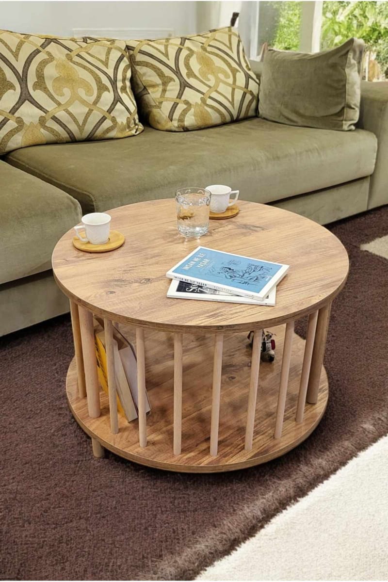 Sofabord Hanah Home Peka-0108 (Ø60 x H43 cm) Fyr - Fyrretræ - Møbler - Borde - Sofabord