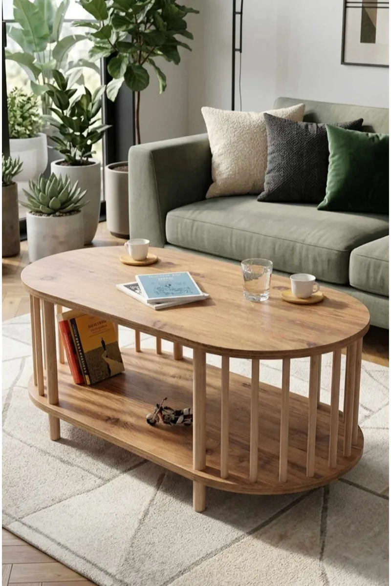 Sofabord Hanah Home Peka Round (90 x 43 x 45 cm) Fyrretræ, Fyrretræ