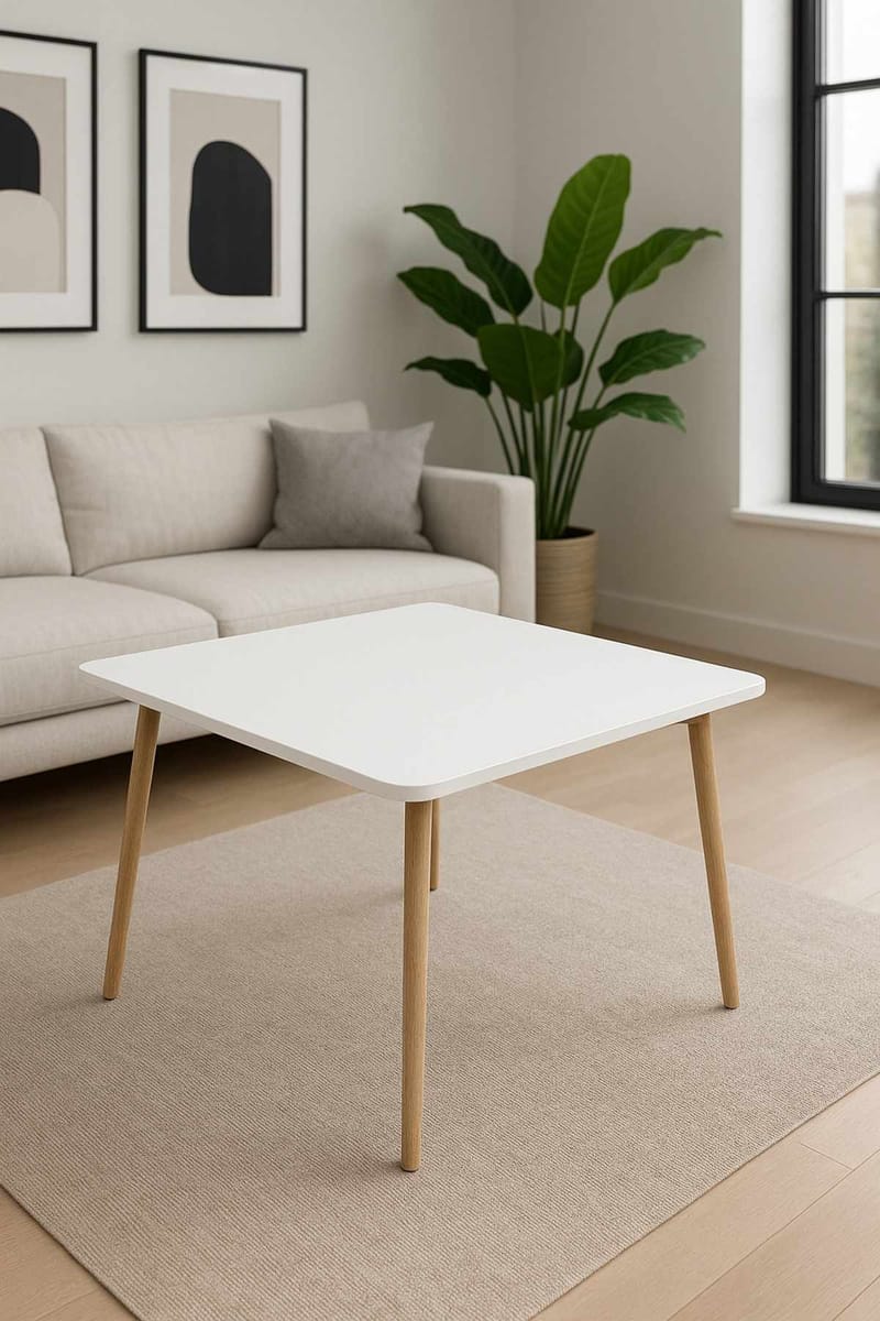 Sofabord Hanah Home Peka Compact (60 x 47 x 60 cm) Hvid - Hvid - Møbler - Borde - Sofabord