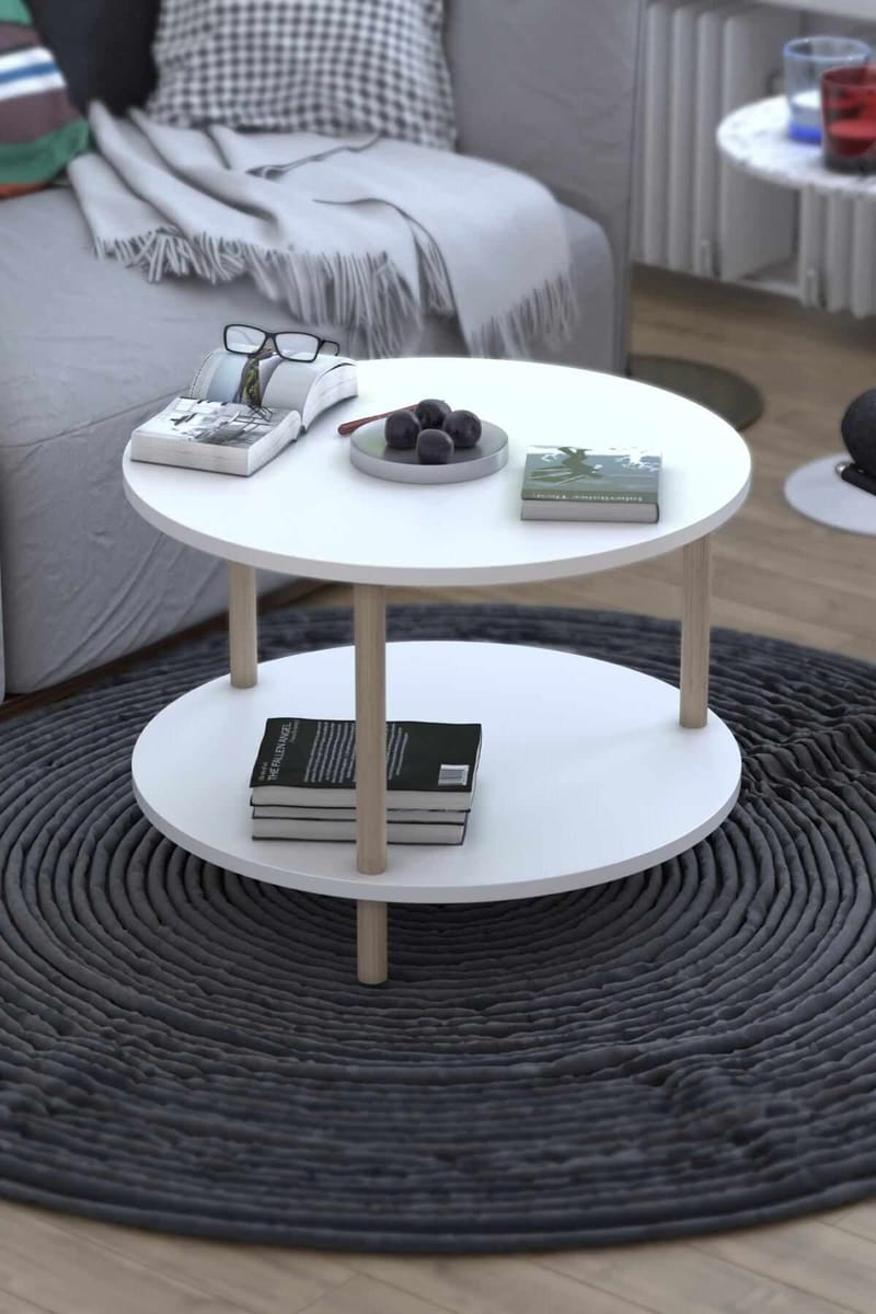 Sofabord Hanah Home Peka Square (Ø60 x H43 cm) Hvid - Hvid - Møbler - Borde - Sofabord