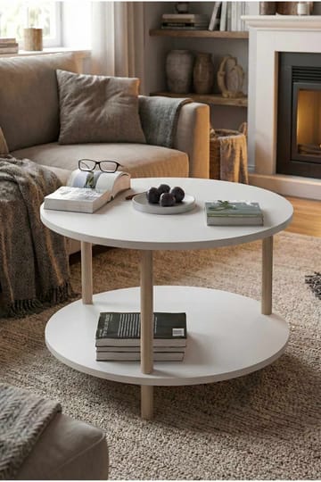 Sofabord Hanah Home Peka Square (Ø60 x H43 cm) Hvid - Hvid - Møbler - Borde - Sofabord