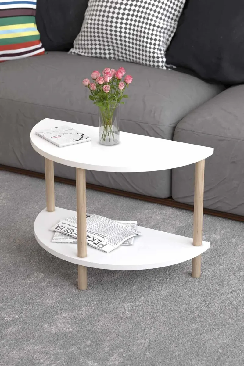 Sofabord Hanah Home Peka Cube (60 x 42 x 30 cm) Hvid - Hvid - Møbler - Borde - Sofabord