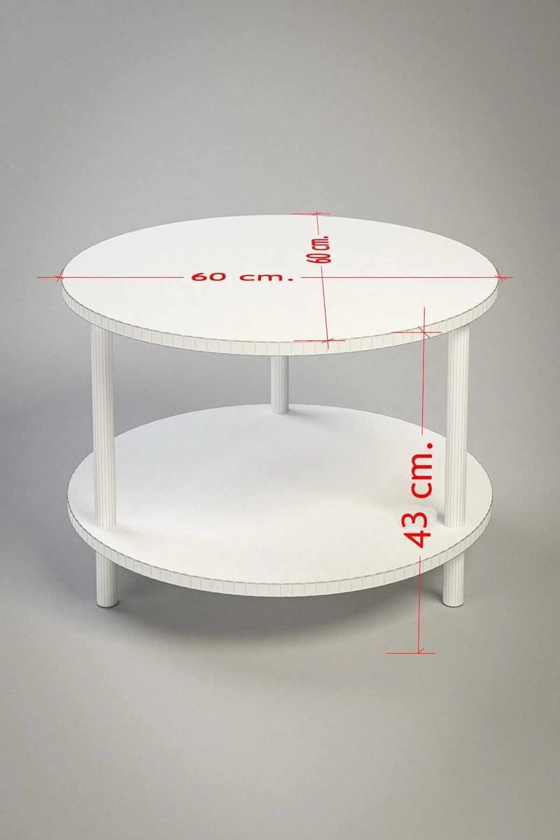 Sofabord Hanah Home Peka Square (Ø60 x H43 cm) Hvid - Hvid - Møbler - Borde - Sofabord