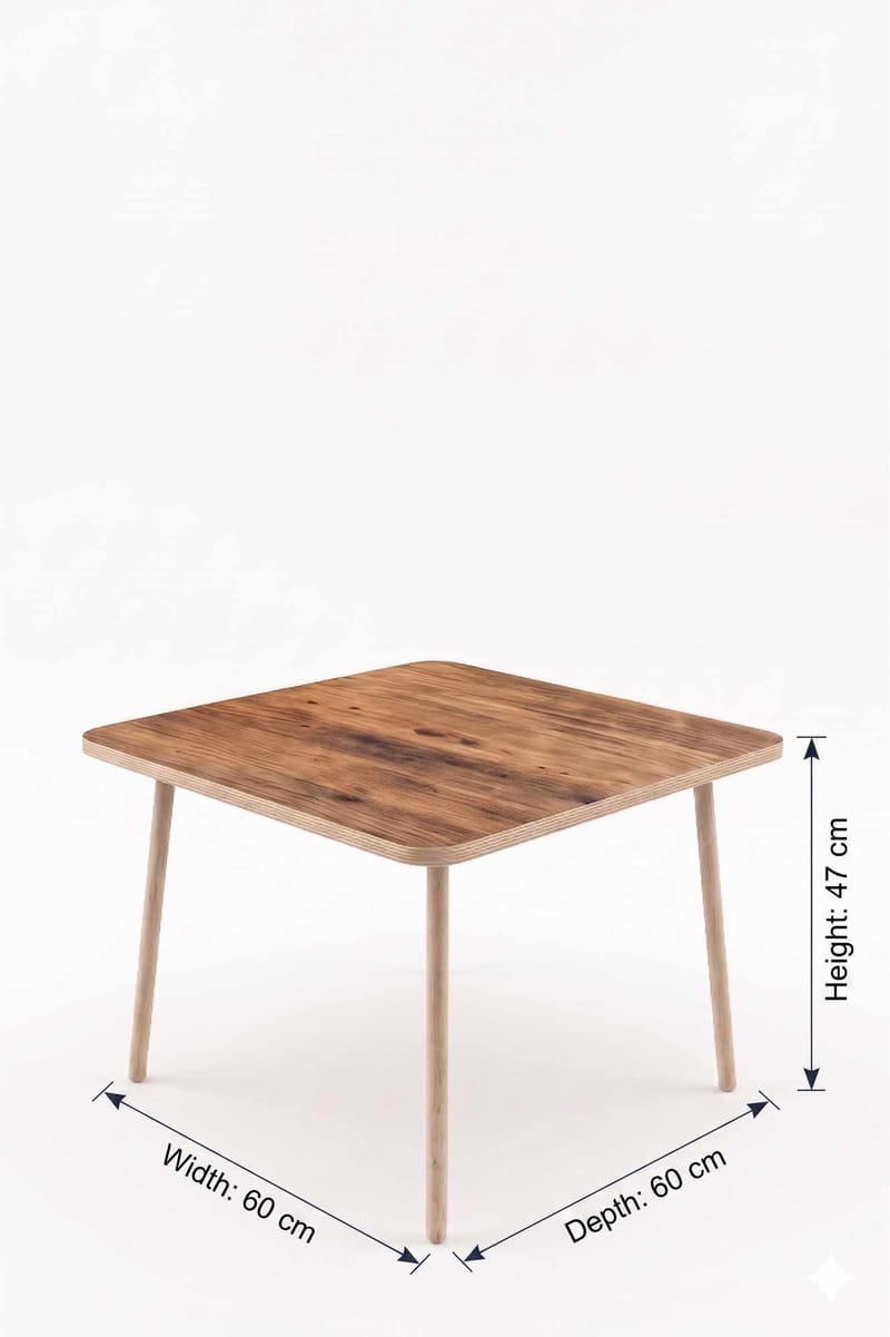Sofabord Hanah Home Peka Compact (60 x 47 x 60 cm) Fyrretræ - Fyrretræ - Møbler - Borde - Sofabord