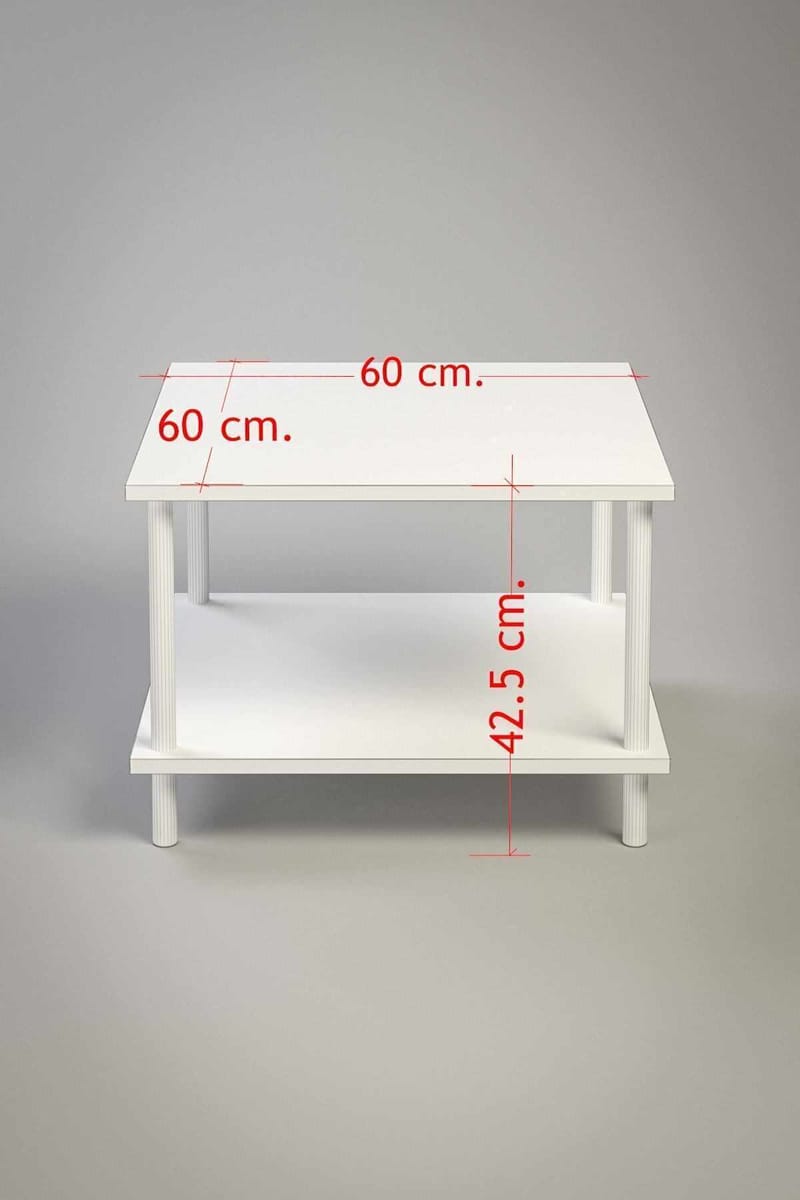 Sofabord Hanah Home Peka Mini (60 x 42,5 x 60 cm) Hvid - Hvid - Møbler - Borde - Sofabord