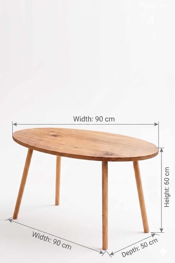 Sofabord Hanah Home Peka Low (90 x 60 x 50 cm) Fyrretræ - Fyrretræ - Møbler - Borde - Sofabord