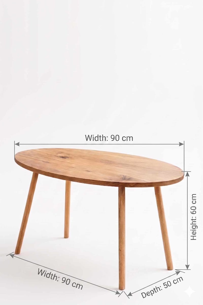 Sofabord Hanah Home Peka Low (90 x 60 x 50 cm) Fyrretræ - Fyrretræ - Møbler - Borde - Sofabord