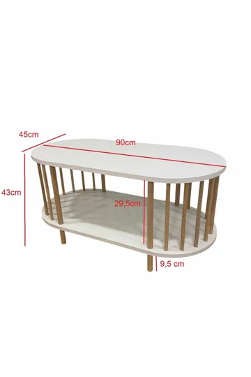 Sofabord Hanah Home Peka Round (90 x 43 x 45 cm) Fyrretræ - Fyrretræ - Møbler - Borde - Sofabord