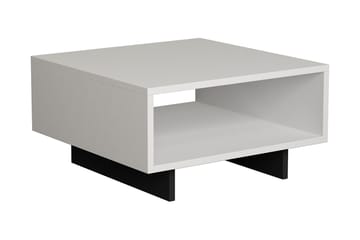 Hapeila Sofabord 60 cm med Opbevaring Hylde - Hvid/Mørkegrå - Møbler - Borde - Sofabord