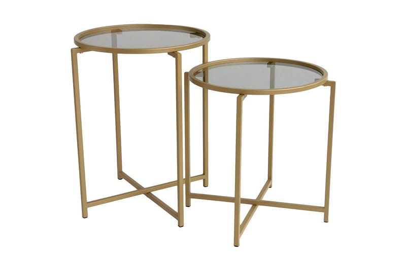 Hardinwre Indskudsbord 50 cm Runt 2 stk, Røget / Guld