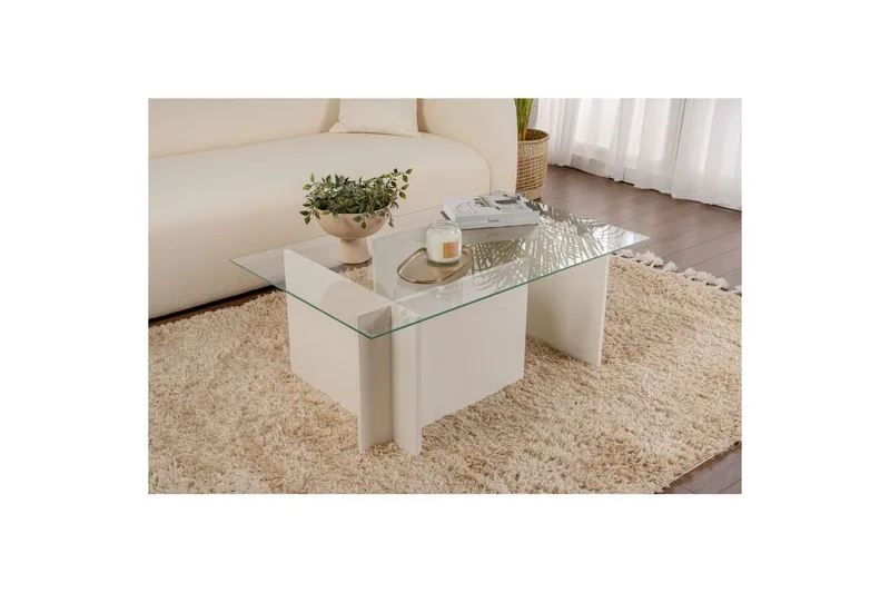 Sofabord Haruto Træ Hvid - Træ Hvid - Møbler - Borde - Sofabord