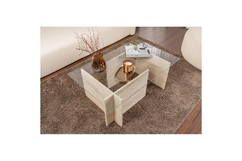 Sofabord Haruto Travertin - Travertin - Møbler - Borde - Sofabord