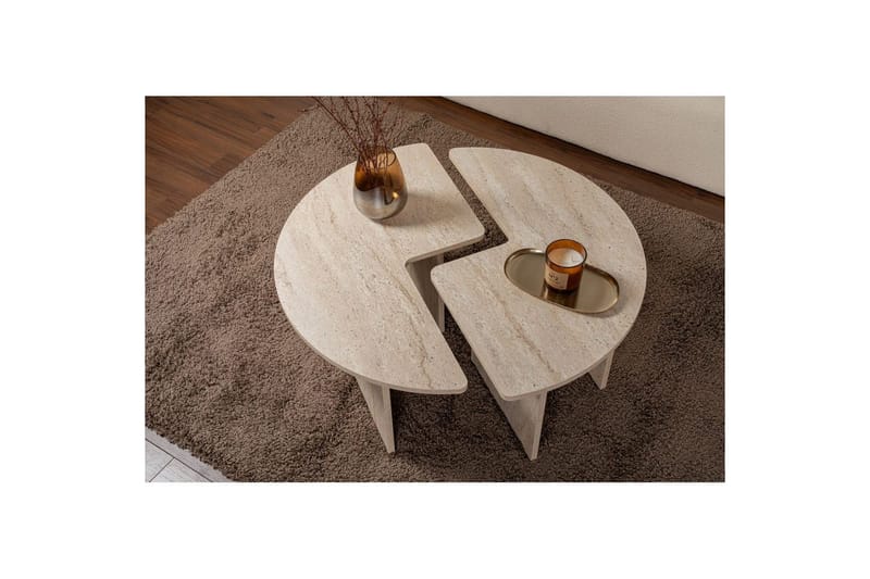 Sofabord Haruya Travertin - Travertin - Møbler - Borde - Sofabord