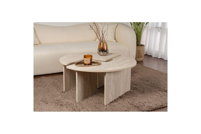 Sofabord Haruya Travertin - Travertin - Møbler - Borde - Sofabord