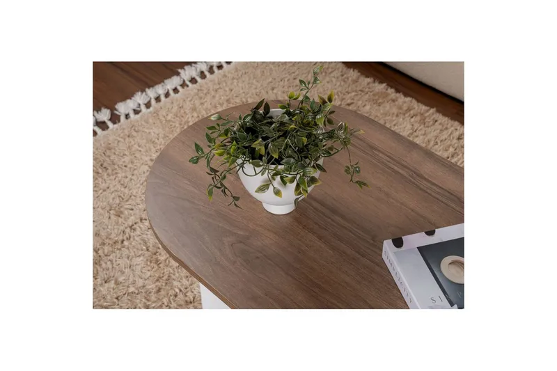 Sofabord Hasina Valnød Hvid - Valnød Hvid - Møbler - Borde - Sofabord