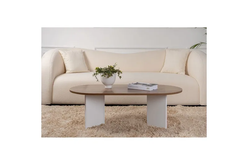Sofabord Hasina Valnød Hvid - Valnød Hvid - Møbler - Borde - Sofabord