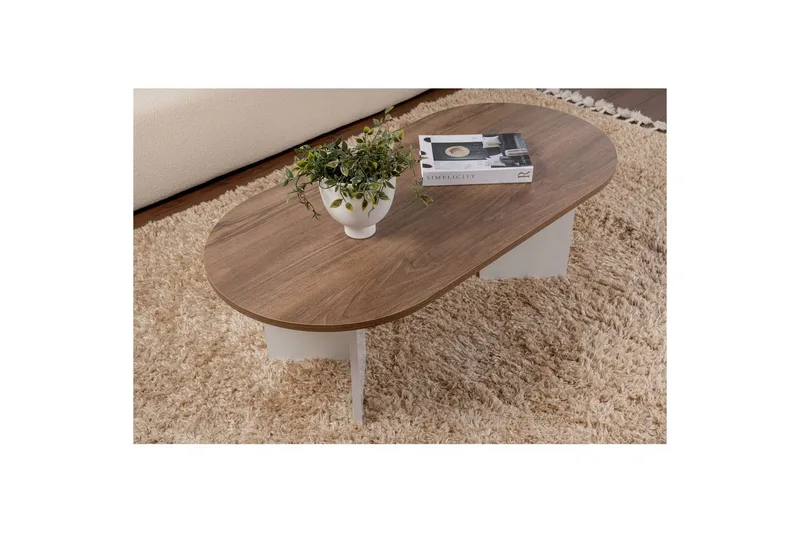 Sofabord Hasina Valnød Hvid - Valnød Hvid - Møbler - Borde - Sofabord