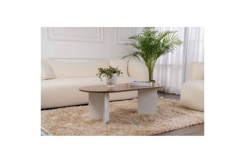 Sofabord Hasina Valnød Hvid - Valnød Hvid - Møbler - Borde - Sofabord