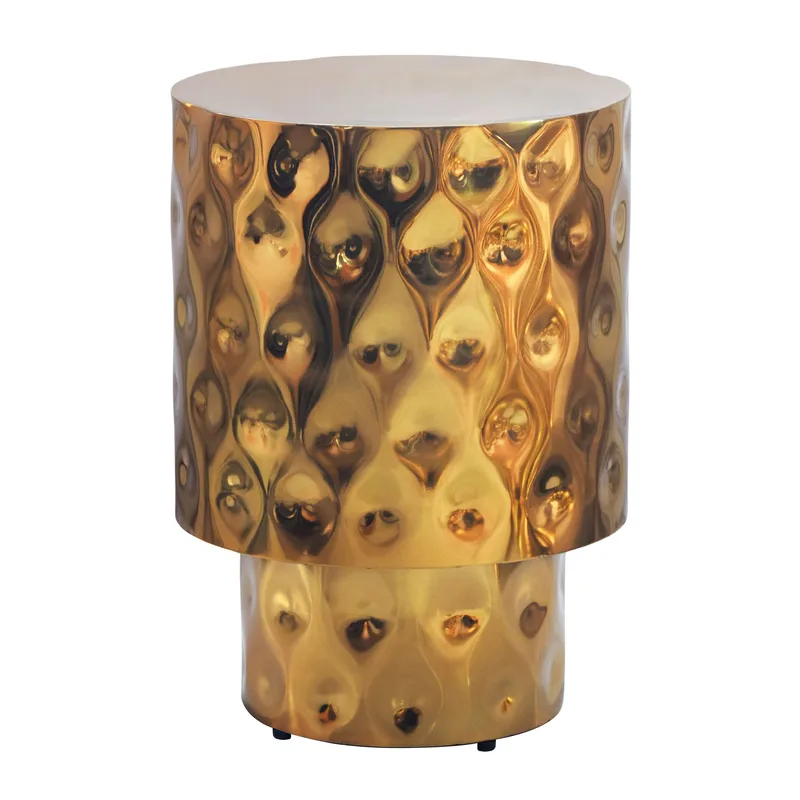 Helvik rundt sidebord 36 cm i aluminium, guld