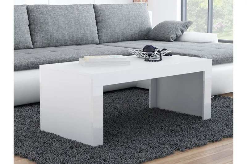 Hisako 120 cm Rektangulært Sofabord i Træ - Hvid - Møbler - Borde - Sofabord