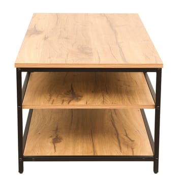 Sofabord HOME4YOU Dimitra 100x50x40 cm rustik/sort - Lyst rustikt træ/sort - Møbler - Borde - Sofabord