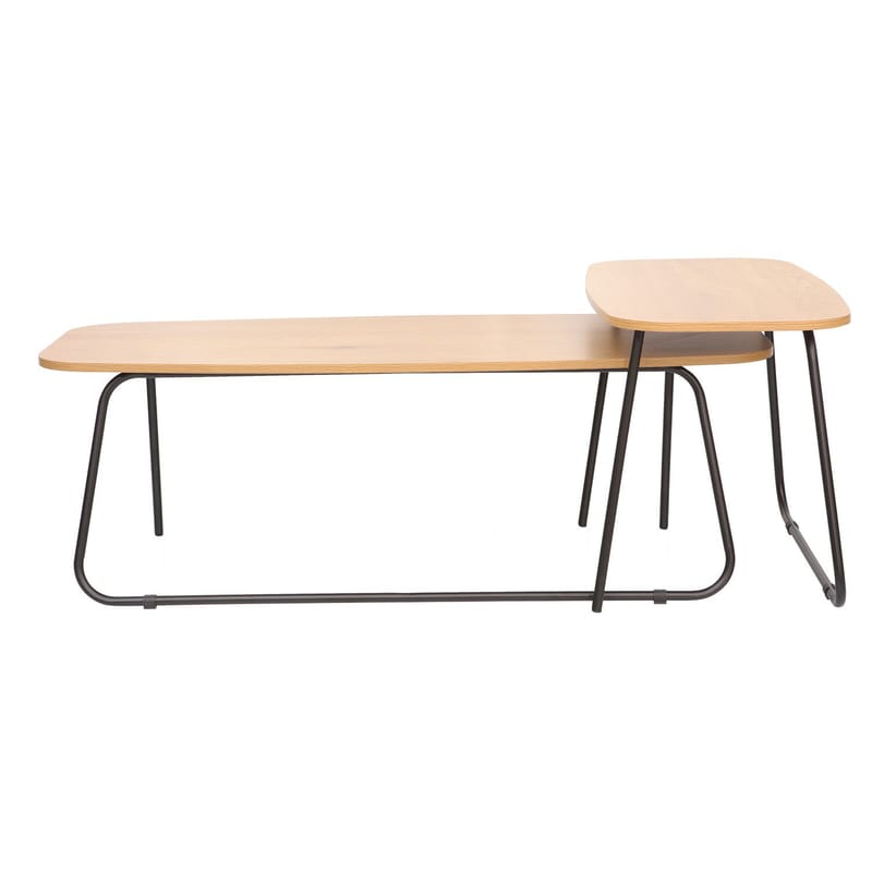 Sofabord HOME4YOU Duo 2 stk. 120x48x40 cm 75x40xh48 cm Ask/sort - ask/sort - Møbler - Borde - Sofabord