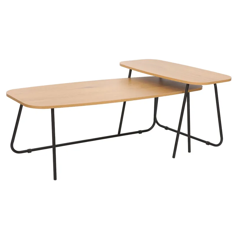 Sofabord HOME4YOU Duo 2 stk. 120x48x40 cm 75x40xh48 cm Ask/sort, ask/sort